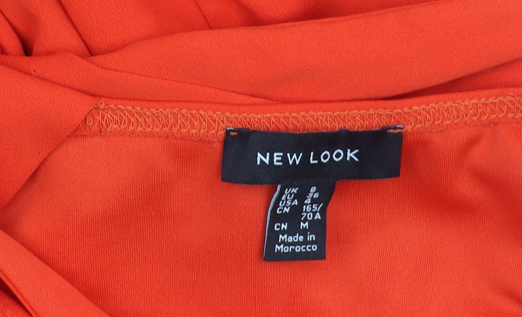 New Look Womens Orange Wide-Leg Jumpsuit Size 8 Summer Partywear