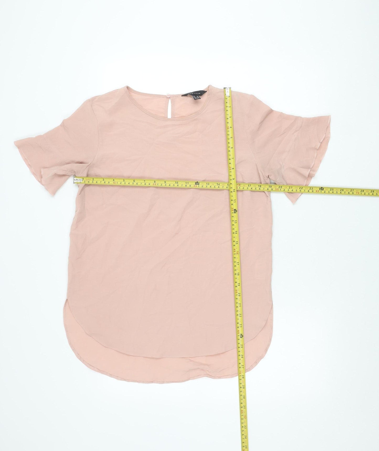 New Look Women Pink Size 10 Short Sleeve Blouse Polyester Top