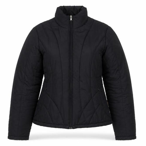 Front view of Marks & Spencer Women Black Puffer Jacket S Polyester Quilted Zip