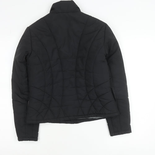 Marks and Spencer Women Black Puffer Jacket S Polyester Quilted Zip
