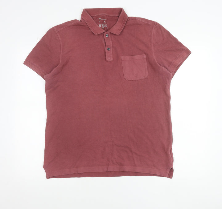 Gap Men’s Red Cotton Polo Shirt M Short Sleeve Collared Casual