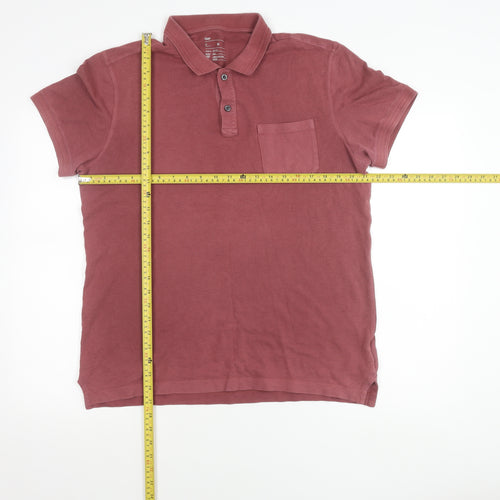 Gap Men’s Red Cotton Polo Shirt M Short Sleeve Collared Casual