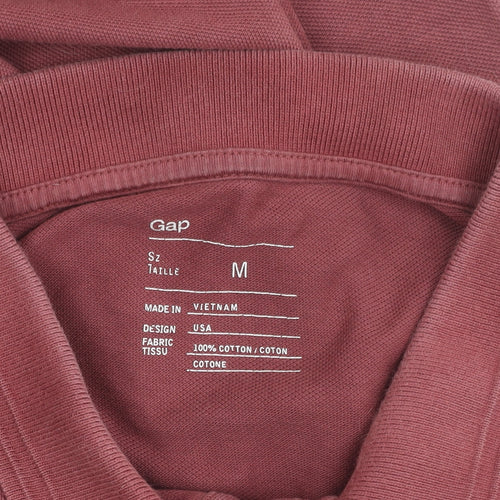 Gap Men’s Red Cotton Polo Shirt M Short Sleeve Collared Casual