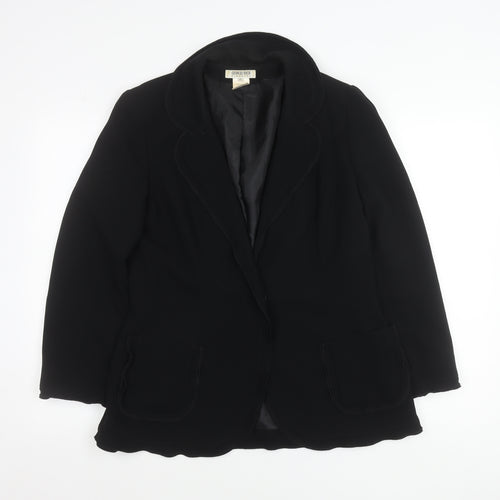 Georges Rech Womens Black Size 12 Single Breasted Blazer Jacket