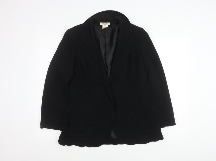 Georges Rech Womens Black Size 12 Single Breasted Blazer Jacket
