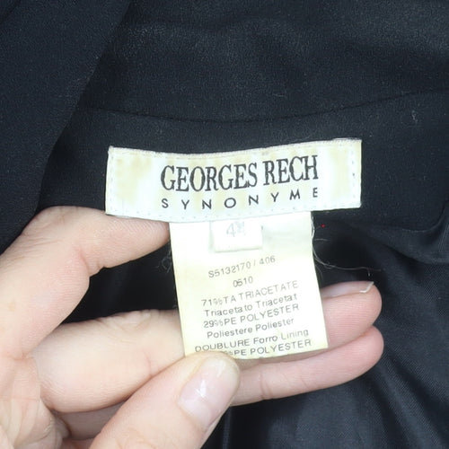 Georges Rech Womens Black Size 12 Single Breasted Blazer Jacket