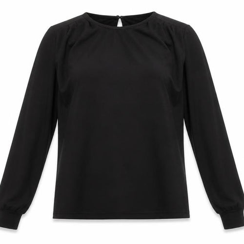 H&M Women’s Black Long Sleeve Blouse Size S Regular Fit Round Neck