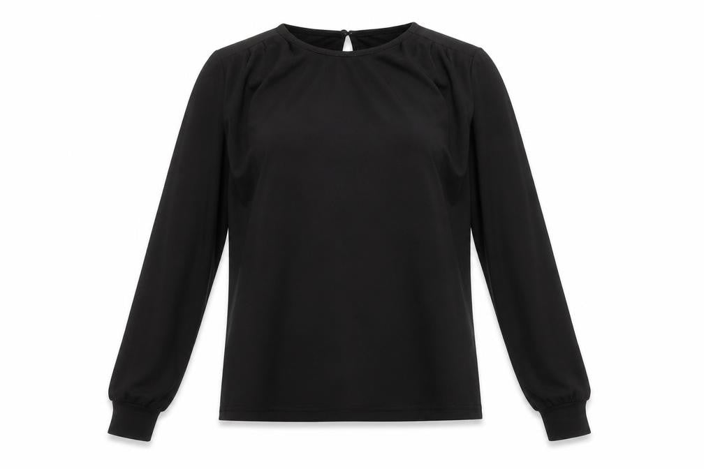 H&M Women’s Black Long Sleeve Blouse Size S Regular Fit Round Neck