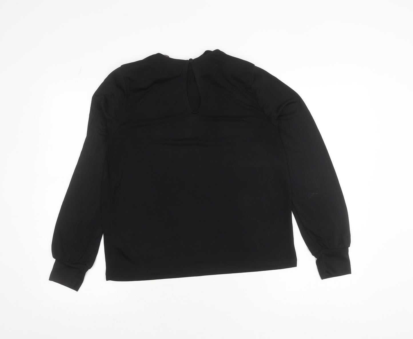 H&M Women’s Black Long Sleeve Blouse Size S Regular Fit Round Neck