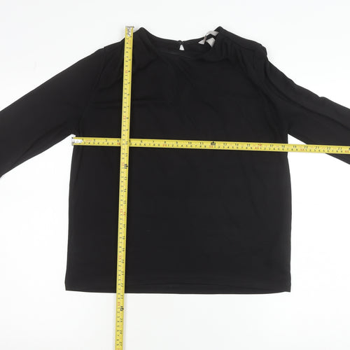 H&M Women’s Black Long Sleeve Blouse Size S Regular Fit Round Neck