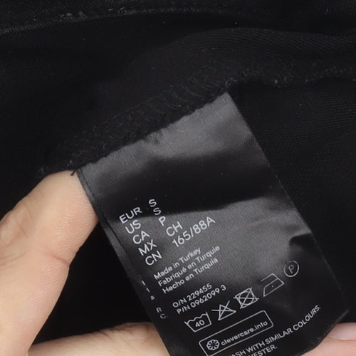 H&M Women’s Black Long Sleeve Blouse Size S Regular Fit Round Neck