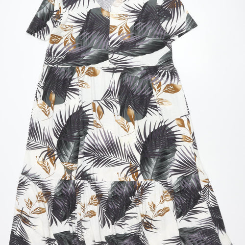 Cerulean Collection Women’s Multicoloured Tropical Midi A-Line Dress M