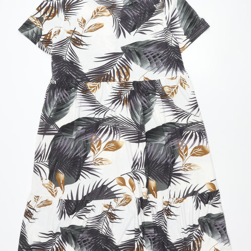Cerulean Collection Women’s Multicoloured Tropical Midi A-Line Dress M