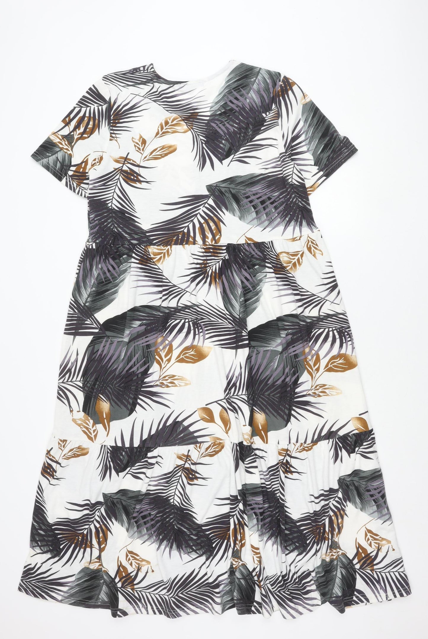 Cerulean Collection Women’s Multicoloured Tropical Midi A-Line Dress M