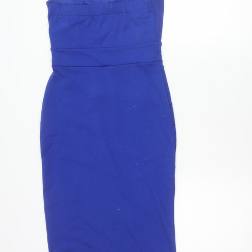 TFNC London Women’s Blue Bodycon Knee Length Strapless Dress XS