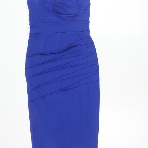 TFNC London Women’s Blue Bodycon Knee Length Strapless Dress XS