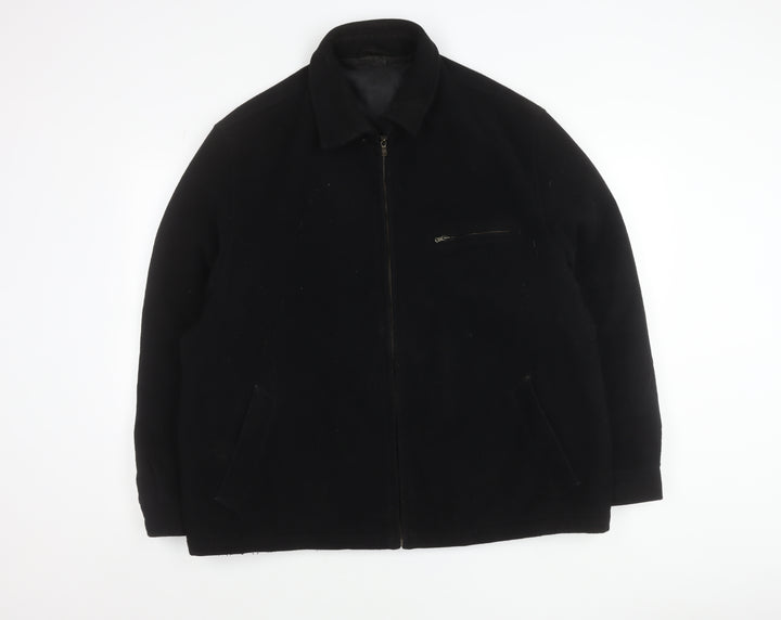Marks and Spencer Men’s Black Wool Blend XL 44-46" Jacket Zip Casual Workwear