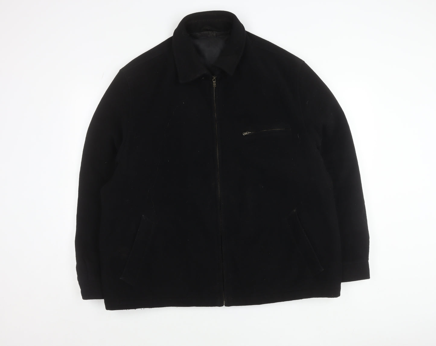 Marks and Spencer Men’s Black Wool Blend XL 44-46" Jacket Zip Casual Workwear