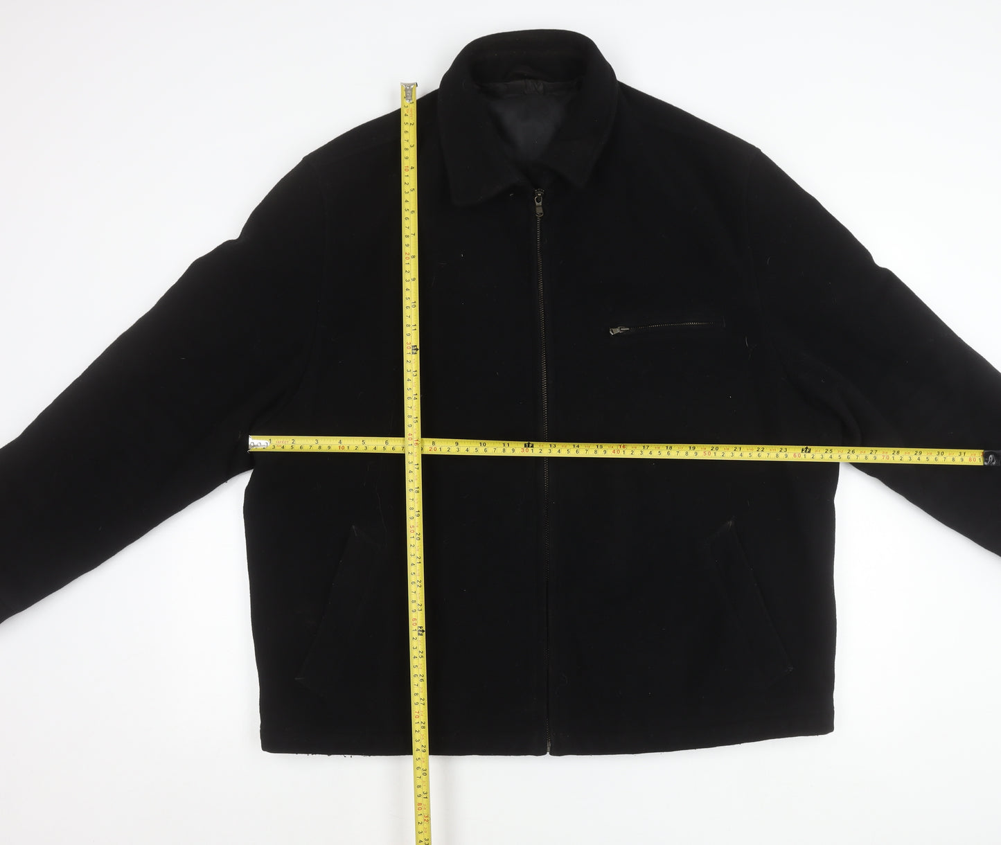 Marks and Spencer Men’s Black Wool Blend XL 44-46" Jacket Zip Casual Workwear