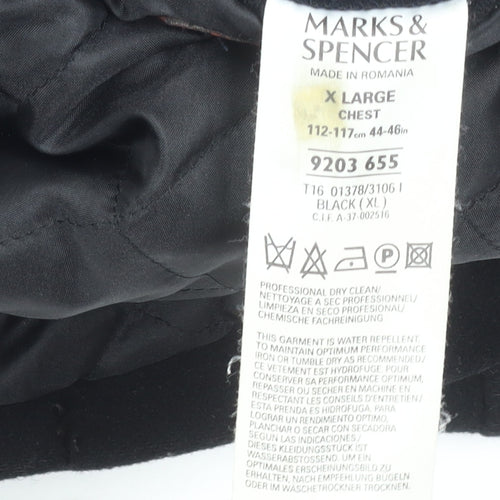 Marks and Spencer Men’s Black Wool Blend XL 44-46" Jacket Zip Casual Workwear