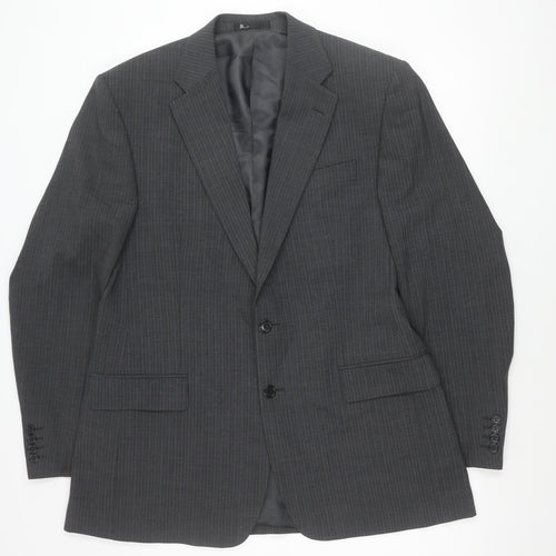 BHS Tailoring Men's Grey 42L Long Fit Suit Jacket Wool Blend