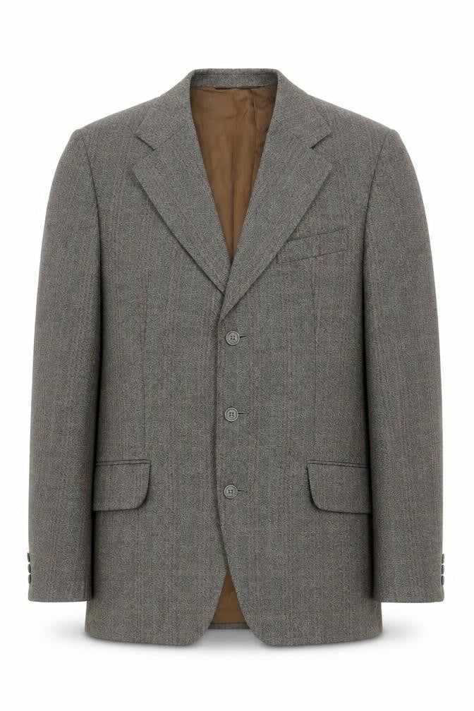 Johnsons of Cambridge Men’s Grey Wool Tweed Blazer 38 Long Vintage Jacket