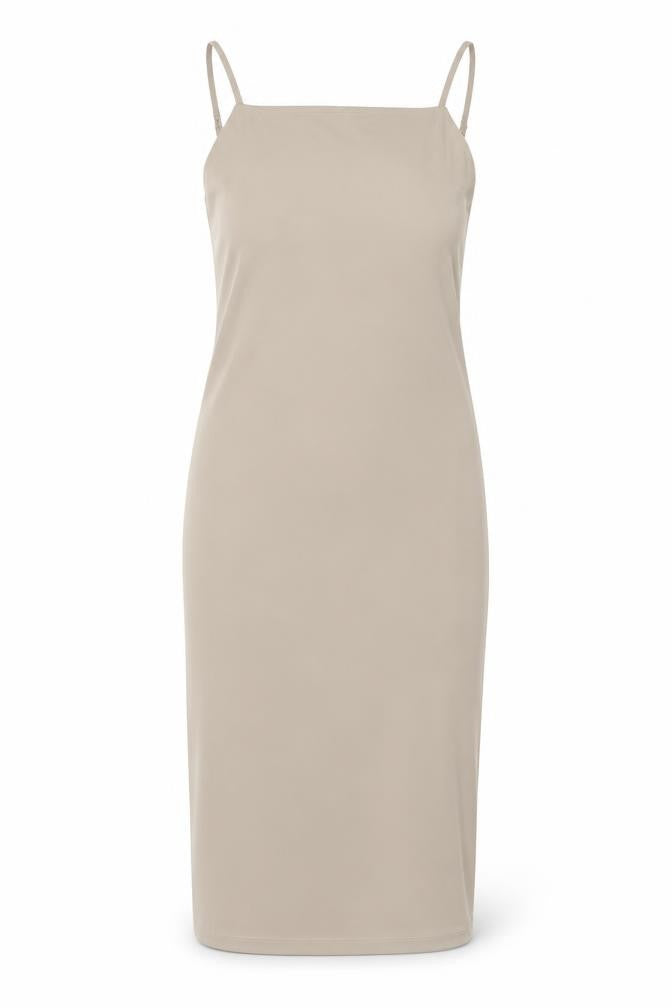 H&M Women’s Beige Size 12 Polyester Midi Slip Dress