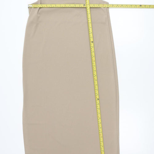 H&M Women’s Beige Size 12 Polyester Midi Slip Dress