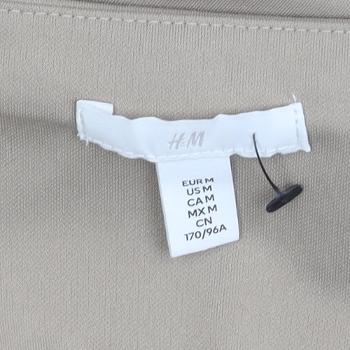 H&M Women’s Beige Size 12 Polyester Midi Slip Dress