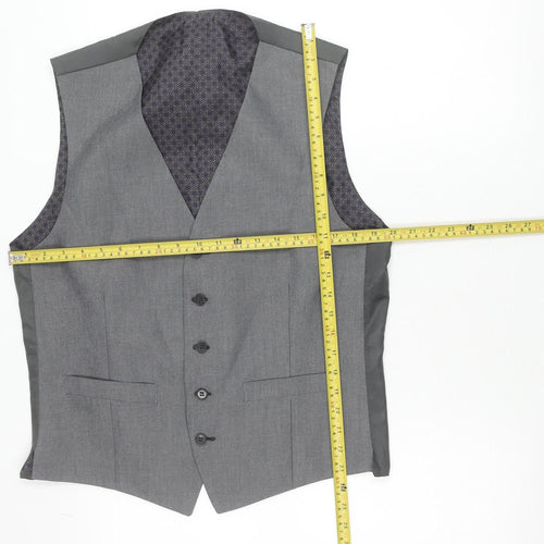 Limehaus Men's Grey Waistcoat Size 40 Regular Fit 5 Button Formal