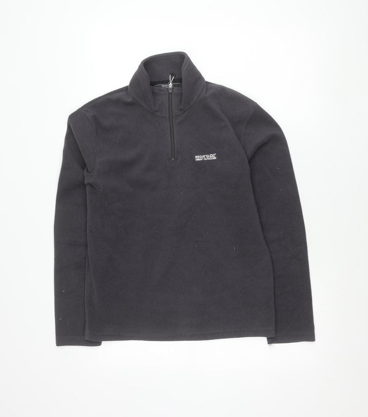 Regatta Men’s Black Fleece Sweatshirt Small 1/4 Zip Outdoor Pullover