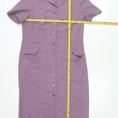 Eastex Women’s Purple Size 10 Shirt Dress Collared Short Sleeve
