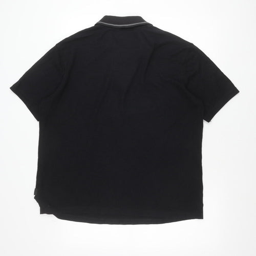 Active viii Men's Black Polo Shirt Size 18 Regular Fit Zip Collar
