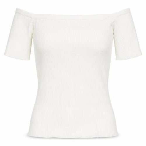 Next Women White Slim Fit Off Shoulder T-Shirt Size S