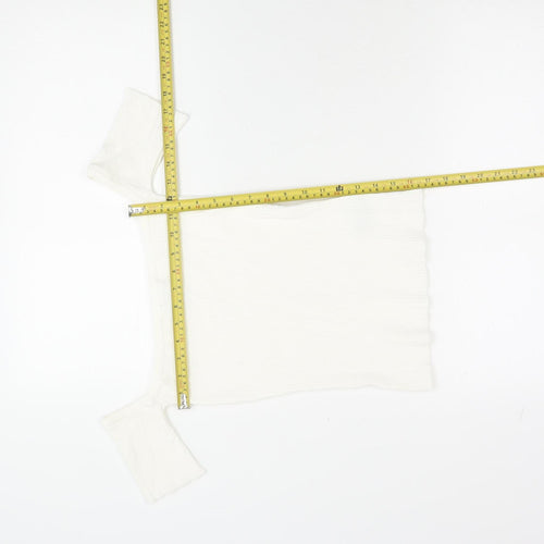 Next Women White Slim Fit Off Shoulder T-Shirt Size S