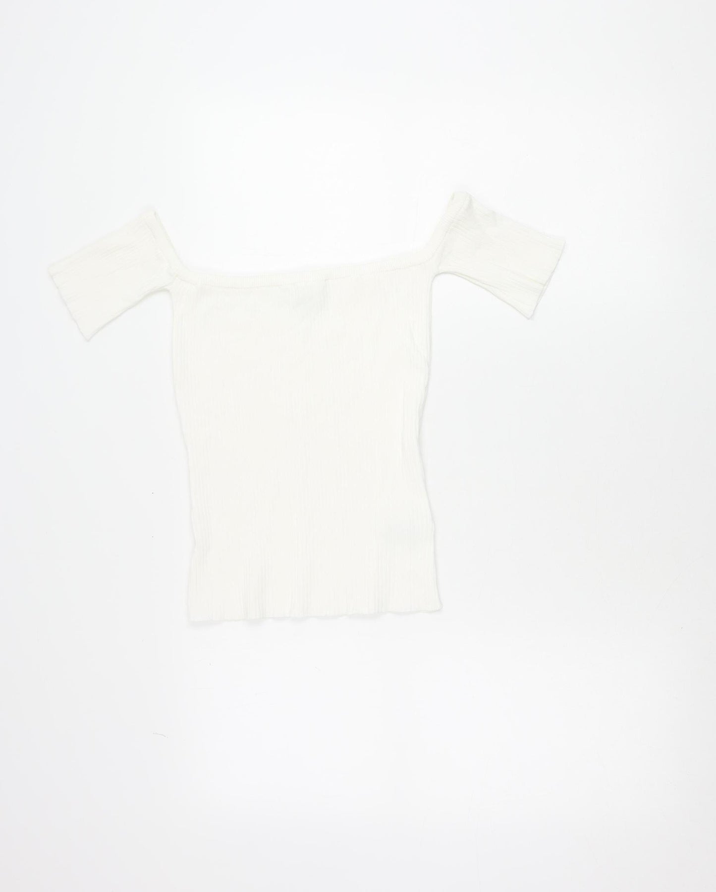 Next Women White Slim Fit Off Shoulder T-Shirt Size S