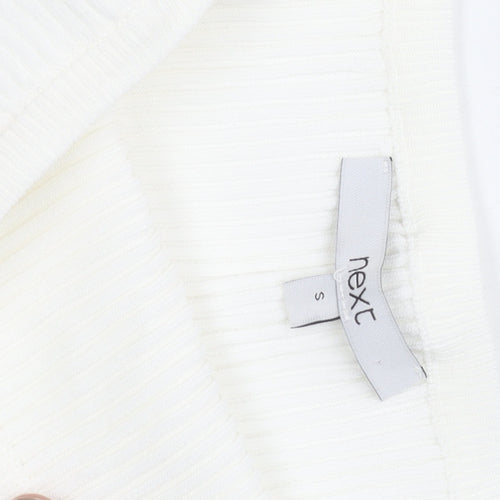 Next Women White Slim Fit Off Shoulder T-Shirt Size S