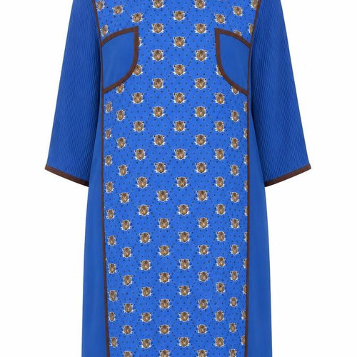 Jovonna London Women’s Blue Shift Dress Size 10 Floral Knee Length