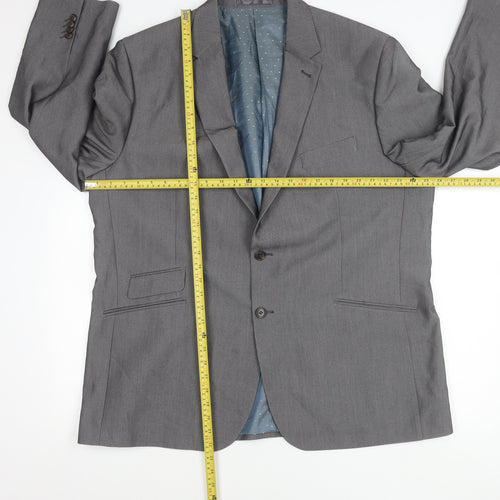 Greenwoods Mens Grey Blazer Jacket 48 Chest 2XL Classic Formal