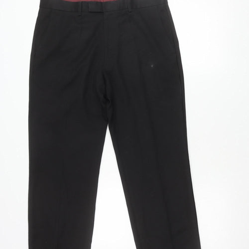 Marks and Spencer Mens Black Regular Fit Dress Pants 34W 29L