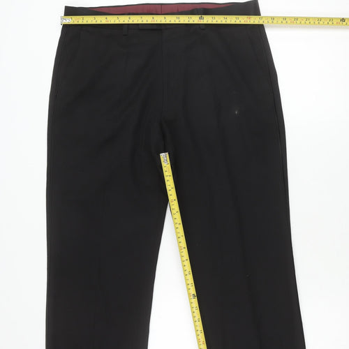 Marks and Spencer Mens Black Regular Fit Dress Pants 34W 29L