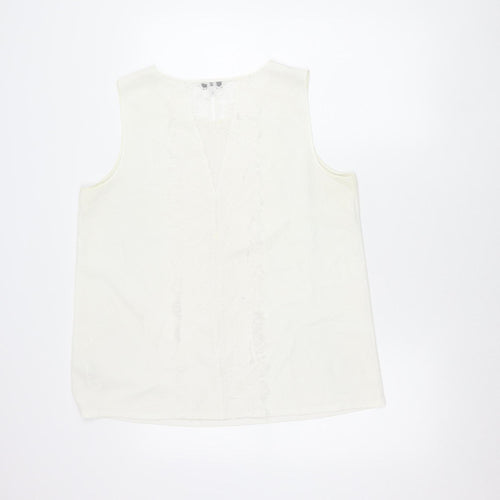 Next Women’s Ivory Lace Tank Top Size 16 Sleeveless Scoop Neck