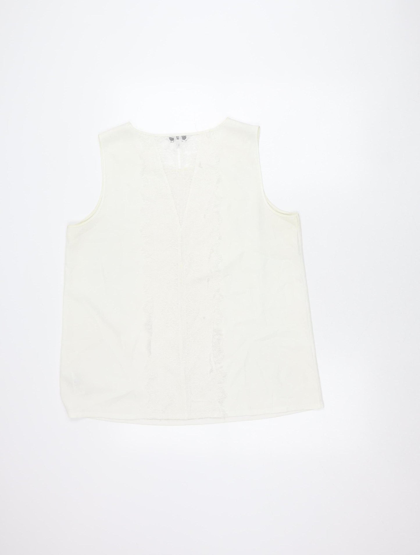 Next Women’s Ivory Lace Tank Top Size 16 Sleeveless Scoop Neck