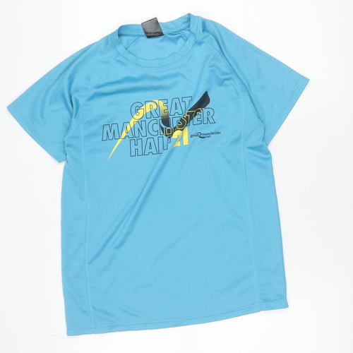 Men's Blue Great Manchester Half Running T-Shirt Small Polyester Activewear