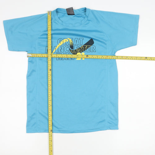 Men's Blue Great Manchester Half Running T-Shirt Small Polyester Activewear