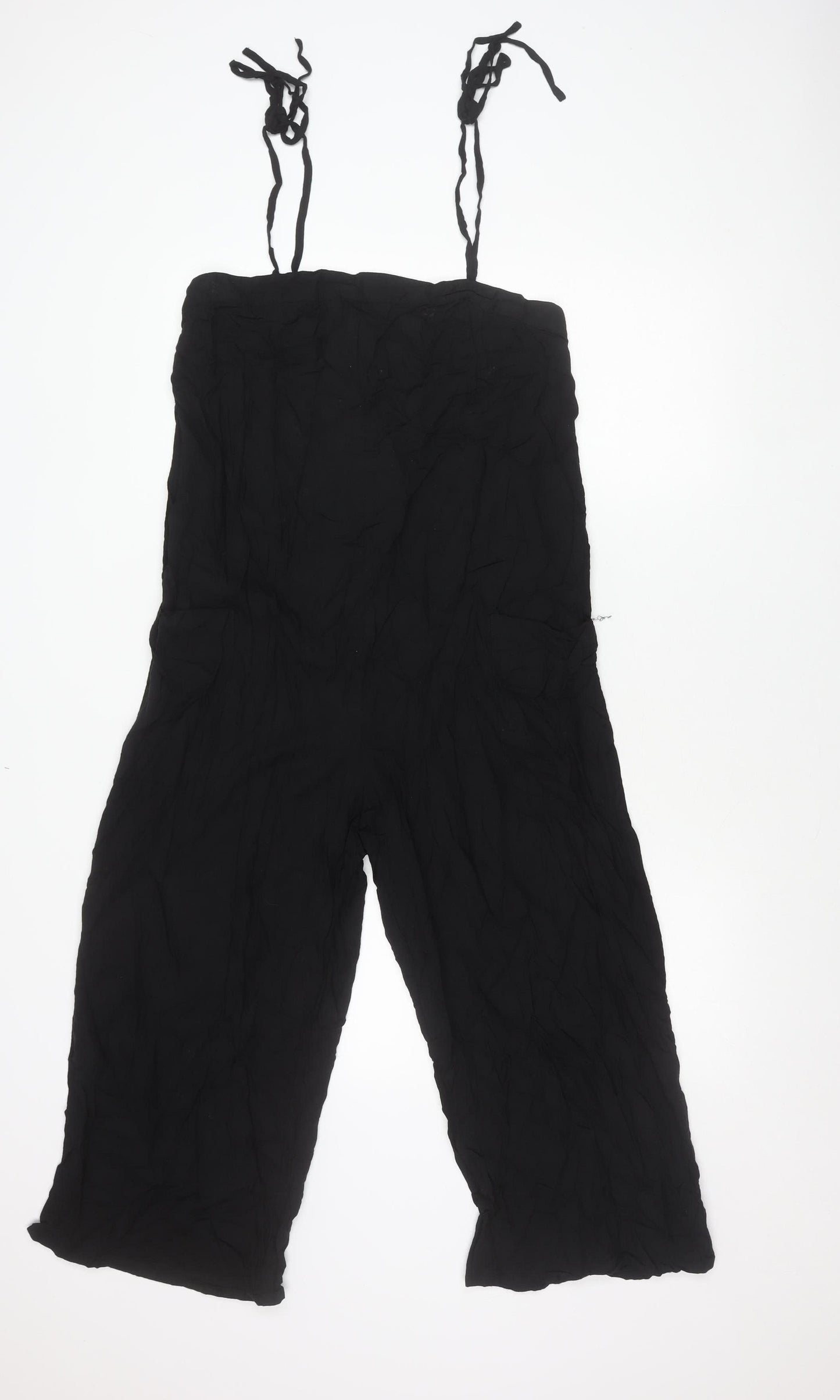 ASOS Women’s Black Size 10 Sleeveless Wide-Leg Viscose Jumpsuit