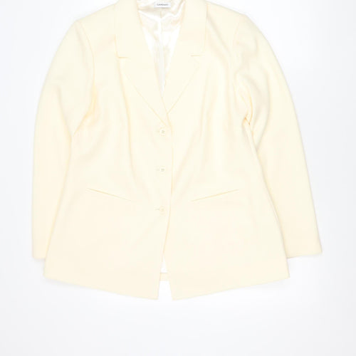 Damart Women’s Ivory Blazer Jacket Size 16 Single Breasted Notch Lapel