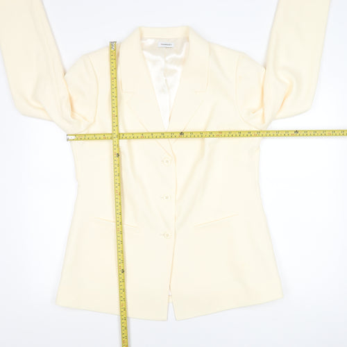 Damart Women’s Ivory Blazer Jacket Size 16 Single Breasted Notch Lapel