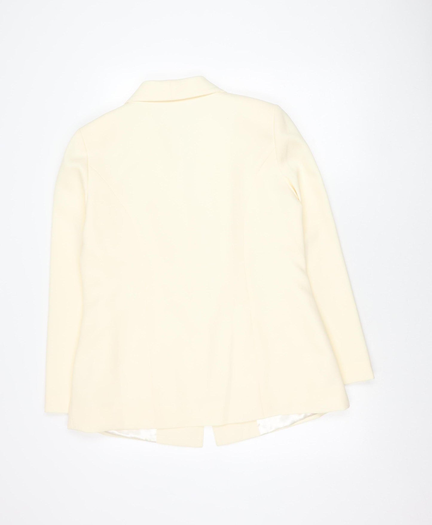 Damart Women’s Ivory Blazer Jacket Size 16 Single Breasted Notch Lapel