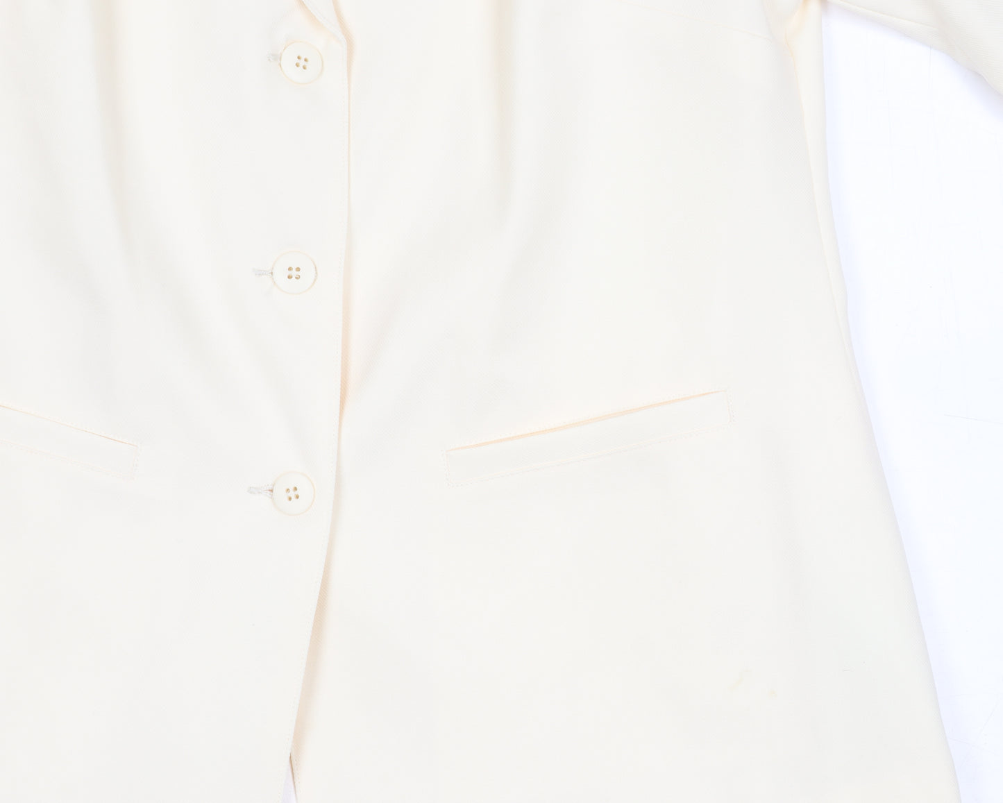 Damart Women’s Ivory Blazer Jacket Size 16 Single Breasted Notch Lapel